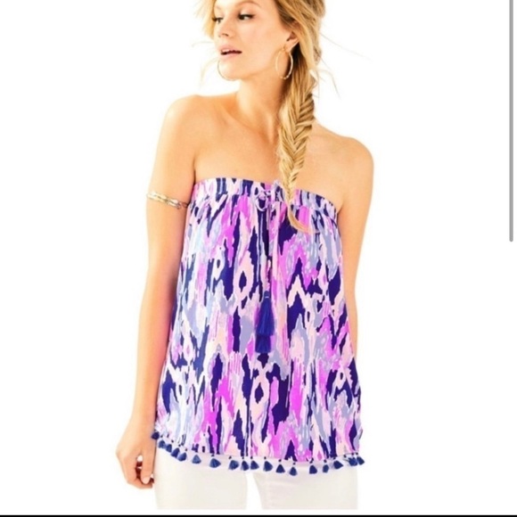 Lilly Pulitzer tube top Amethyst size XS(in one too many prints) - Picture 2 of 11